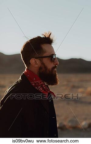 Portrait of bearded man, Trona Pinnacles, California, US View Large Photo Image Stock Photograph - Portrait of bearded man, Trona Pinnacles, California, US. Fotosearch