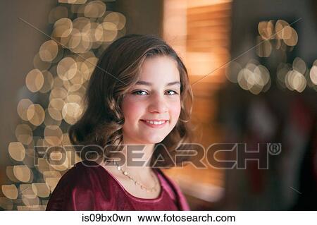 Portrait of girl at Christmas View Large Photo Image Picture - Portrait of girl at Christmas. Fotosearch