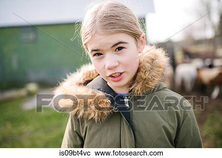 Portrait of girl in farm View Large Photo Image Stock Image - Portrait of girl in farm. Fotosearch