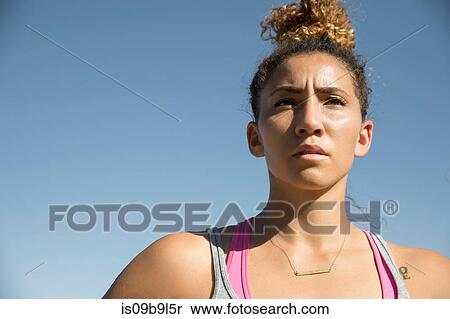Portrait of woman looking away View Large Photo Image Stock Photography - Portrait of woman looking away. Fotosearch