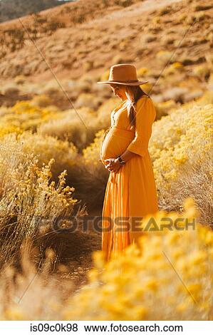 Pregnant woman walking in field landscape, Kennedy Meadows, California, US View Large Photo Image Stock Photo - Pregnant woman walking in field landscape, Kennedy Meadows, California, US. Fotosearch