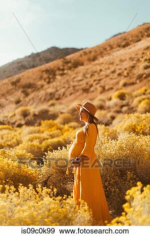 Pregnant woman walking in field landscape, Kennedy Meadows, California, US View Large Photo Image Stock Photo - Pregnant woman walking in field landscape, Kennedy Meadows, California, US. Fotosearch