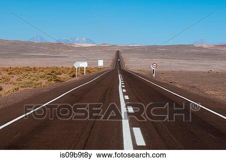 Stock Photo - Road to Valle de la Luna (Valley of the Moon), Atacama Desert, Chile. Fotosearch
