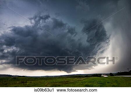 Rotating thunderstorm over rural area, Waynoka, Oklahoma, United States, North America View Large Photo Image Stock Image - Rotating thunderstorm over rural area, Waynoka, Oklahoma, United States, North America. Fotosearch
