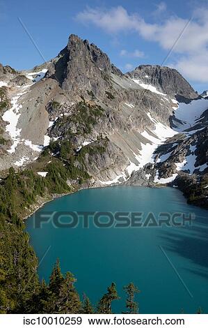 Scenic view, Alpine Blue Lake, Washington, USA View Large Photo Image Stock Photo - Scenic view, Alpine Blue Lake, Washington, USA. Fotosearch