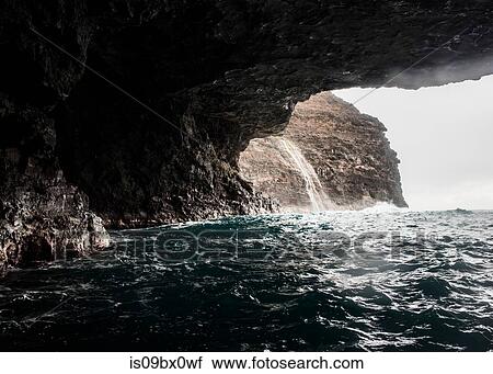 Sea cave at Na Pali Coast, Kauai, Hawaii View Large Photo Image Stock Image - Sea cave at Na Pali Coast, Kauai, Hawaii. Fotosearch