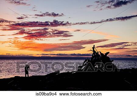 Sunset at beach, Hansville, Washington, USA View Large Photo Image Picture - Sunset at beach, Hansville, Washington, USA. Fotosearch
