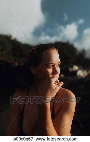 Swimmer daydreaming View Large Photo Image Stock Photo - Swimmer daydreaming. Fotosearch