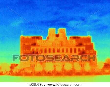 Thermal photograph of MI6 building facade, London, UK View Large Photo Image Stock Photo - Thermal photograph of MI6 building facade, London, UK. Fotosearch