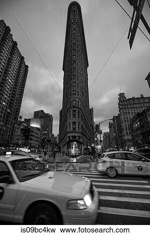 View of Flatiron building, B&W, New York, USA View Large Photo Image Stock Photo - View of Flatiron building, B&W, New York, USA. Fotosearch