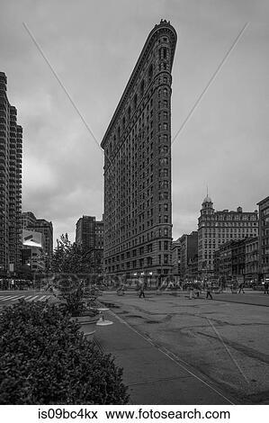View of Flatiron building, B&W, New York, USA View Large Photo Image Stock Photo - View of Flatiron building, B&W, New York, USA. Fotosearch