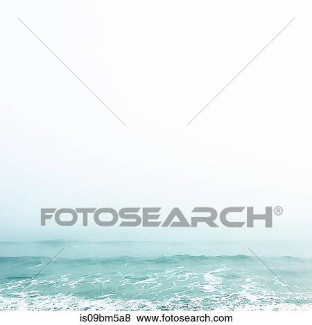 Stock Photo - Waves on misty day. Fotosearch