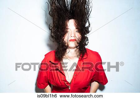 Woman in red, white background View Large Photo Image Stock Photograph - Woman in red, white background. Fotosearch