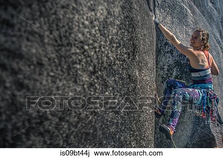 Young female climber climbing rock face, Smoke Bluffs, Squamish, British Columbia, Canada View Large Photo Image Stock Image - Young female climber climbing rock face, Smoke Bluffs, Squamish, British Columbia, Canada. Fotosearch
