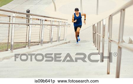 Young man exercising outdoors, running up steps, high angle view, South Point Park, Miami Beach, Florida, USA View Large Photo Image Stock Photography - Young man exercising outdoors, running up steps, high angle view, South Point Park, Miami Beach, Florida, USA. Fotosearch