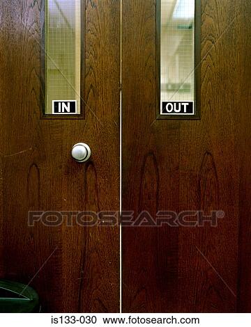 Stock Image - Closed wooden doors. Fotosearch