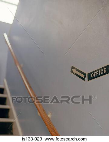 Direction sign on stairway View Large Photo Image Stock Photo - Direction sign on stairway. Fotosearch
