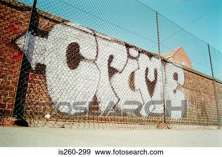 Graffiti on brick wall View Large Photo Image Stock Photo - Graffiti on brick wall. Fotosearch