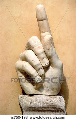 Stock Image - Hand of colossal statue Rome. Fotosearch
