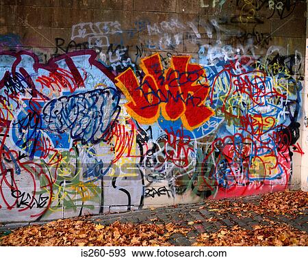 Multi-coloured graffiti on wall View Large Photo Image Stock Image - Multi-coloured graffiti on wall. Fotosearch