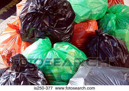 Rubbish bags left for collection View Large Photo Image Stock Photo - Rubbish bags left for collection. Fotosearch