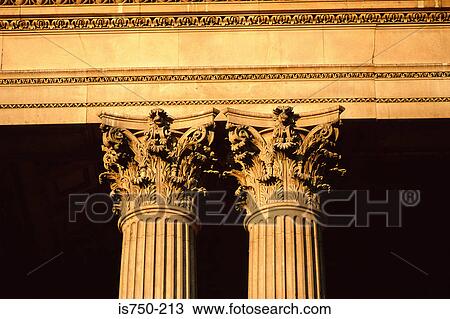 Stock Image - St Paul's Corinthian columns from Ludgate Hill. Fotosearch