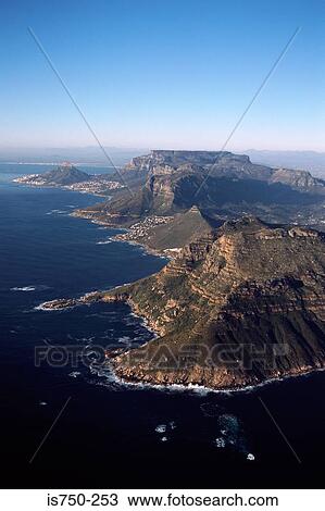 Stock Image - Aerial view of coastline. Fotosearch