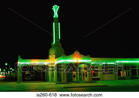 Neon-lit bar and diner at night View Large Photo Image Stock Photo - Neon-lit bar and diner at night. Fotosearch