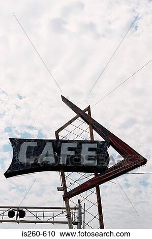 Worn out cafe sign View Large Photo Image Stock Image - Worn out cafe sign. Fotosearch