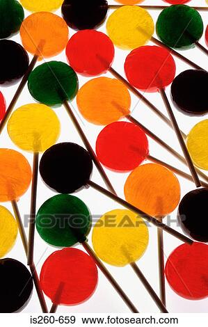 Stock Photo - Colourful lollipops. Fotosearch