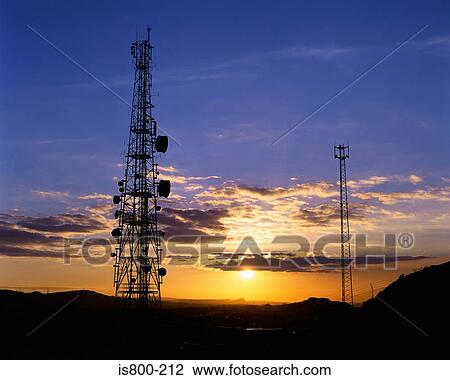 Communication towers View Large Photo Image Stock Image - Communication towers. Fotosearch