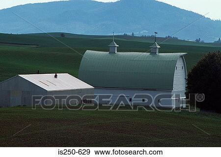 Stock Photo - Farmhouse on arable farm. Fotosearch
