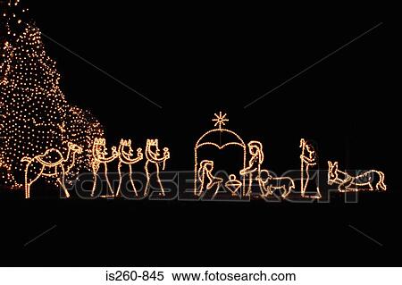 Illuminated nativity scene View Large Photo Image Stock Photography - Illuminated nativity scene. Fotosearch