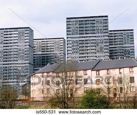 Apartment buildings and houses View Large Photo Image Stock Image - Apartment buildings and houses. Fotosearch