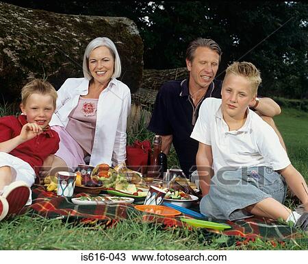 Family portrait at a picnic. View Large Photo Image Stock Image - Family portrait at a picnic.. Fotosearch