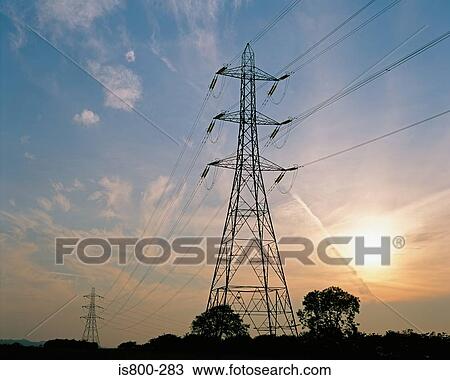 Stock Image - Electricity pylon. Fotosearch