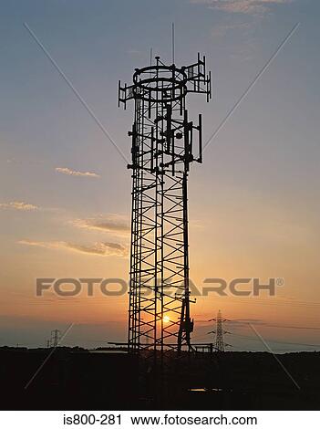 Mobile phone mast at sunset View Large Photo Image Stock Image - Mobile phone mast at sunset. Fotosearch