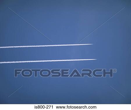 Stock Image - Vapour trails. Fotosearch