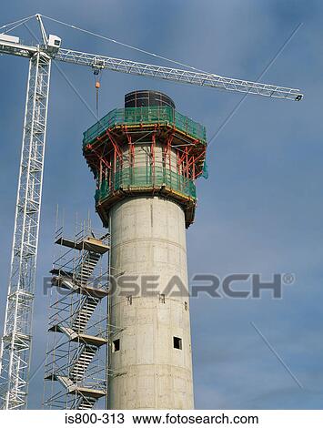 Stock Image - Airport control tower under construction. Fotosearch