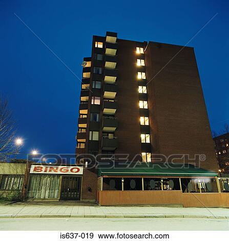 Apartment block and bingo hall View Large Photo Image Stock Photo - Apartment block and bingo hall. Fotosearch