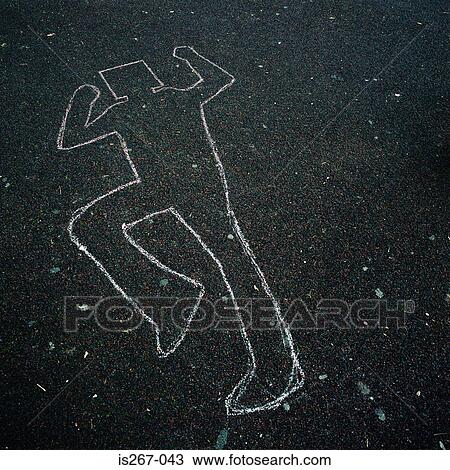 Chalk outline on floor View Large Photo Image Stock Image - Chalk outline on floor. Fotosearch