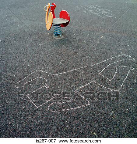 Chalk outline on floor View Large Photo Image Stock Photo - Chalk outline on floor. Fotosearch