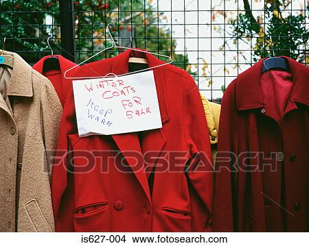 Coats for sale View Large Photo Image Picture - Coats for sale . Fotosearch