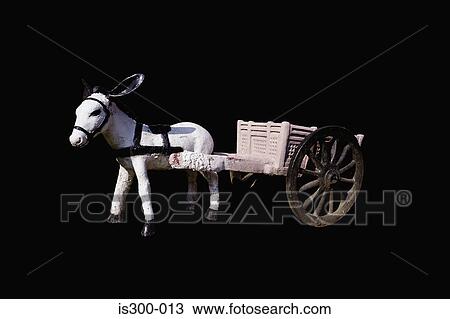 Stock Image - Donkey and cart ornament. Fotosearch
