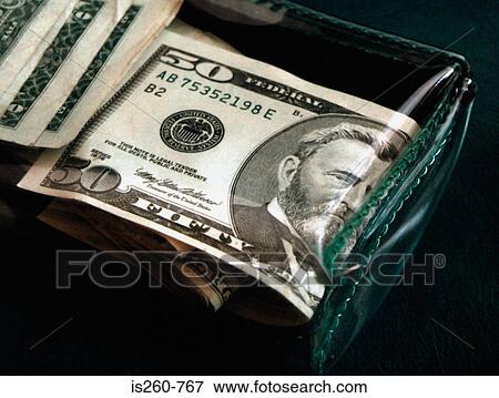 Fifty dollar notes in purse View Large Photo Image Stock Photo - Fifty dollar notes in purse. Fotosearch