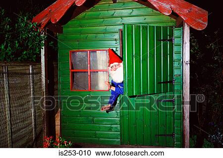 Garden gnome inside shed View Large Photo Image Stock Image - Garden gnome inside shed. Fotosearch