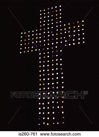 Stock Image - Illuminated cross. Fotosearch