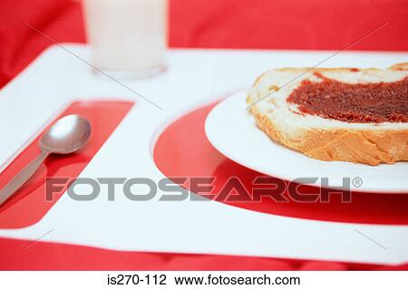 Stock Image - Jam on bread. Fotosearch