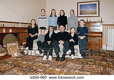 Portrait of a large family View Large Photo Image Stock Image - Portrait of a large family. Fotosearch