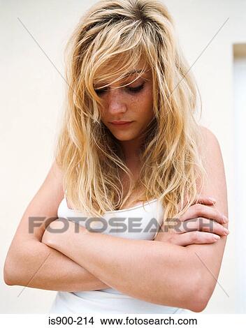 Picture - Sad looking woman. Fotosearch